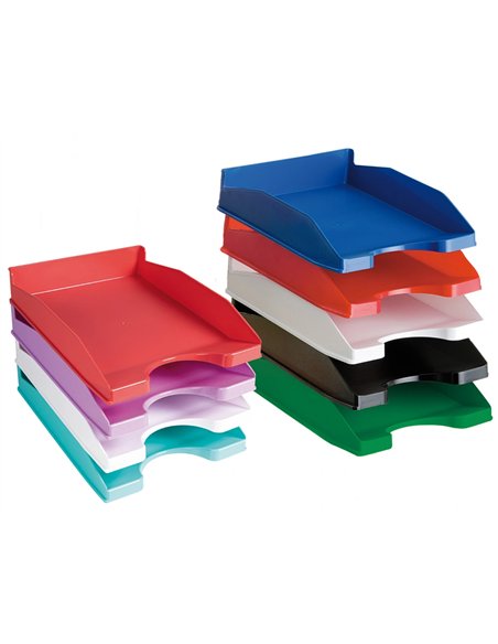 Corbeille à courrier q-connectpolypropylène documents a4+ 240x320mm empilable 350x255x65mm coloris rouge opaque.