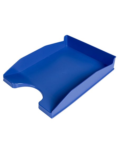 Corbeille à courrier q-connectpolypropylène documents a4+ 245x320mm empilable 350x255x65mm coloris bleu opaque.