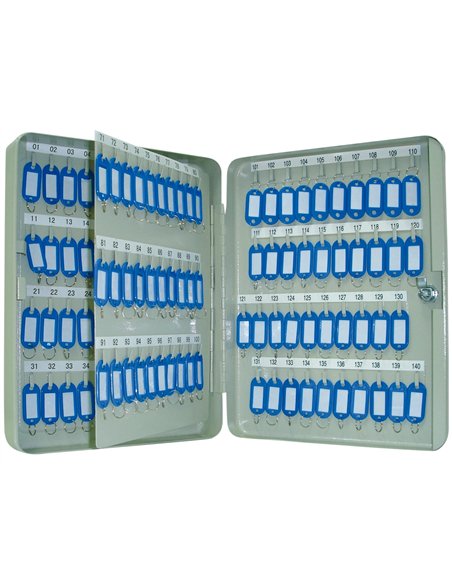 Armoire à clés q-connect 140 clés acier résistant épaisseur 0.8 cm inclus 2 clés porte-clés accessoires 370x280x80mm.