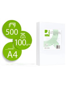 Papier q-connect multifonction ultrawhite a4 100g/m2 blancheur 170 opacité 96 rigidité 60 500 feuilles.