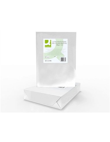 Papier q-connect multifonction ultrawhite a3 100g/m2 blancheur 170 opacité 96 rigidité 60 500 feuilles.