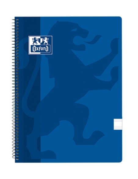 Cahier à spirale classique Oxford School, couverture plastique, folio, ligné 6,35 cm avec marge, 80 feuilles, bleu marine