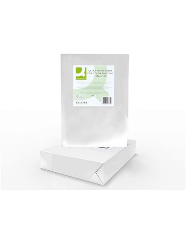 Papier q-connect multifonction ultrawhite a3 120g/m2 blancheur 170 opacité 96 rigidité 60 250 feuilles.