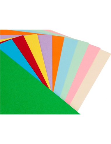 Papier couleur liderpapel multifonction a4 80g/m2 10 coloris assortis paquet 100 feuilles.