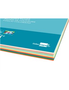 Papier couleur liderpapel multifonction a4 80g/m2 assortiment 25 couleurs paquet 100 feuilles. 2