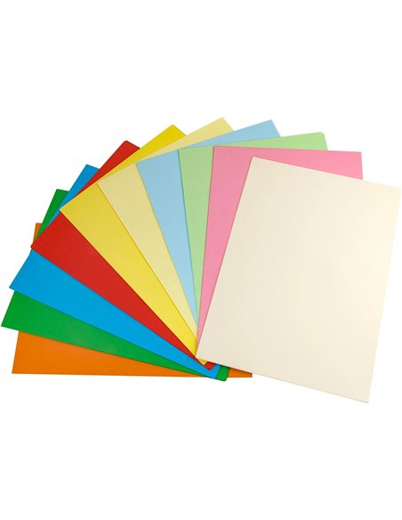 Papier couleur liderpapel multifonction a4 80g/m2 assortiment 25 couleurs paquet 100 feuilles.