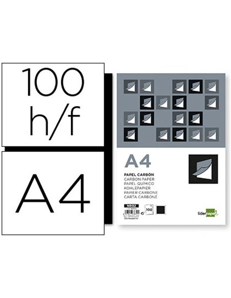 Papier carbone liderpapel film noir format a4 boîte de 100 feuilles.