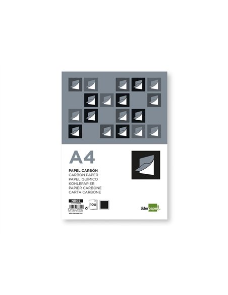 Papier carbone liderpapel film noir format a4 boîte de 100 feuilles.