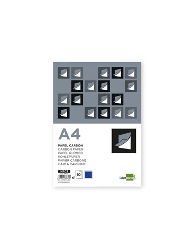 Papier carbone liderpapel film bleu format a4 boîte de 10 feuilles.
