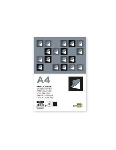 Papier carbone liderpapel film noir format a4 boîte de 10 feuilles.