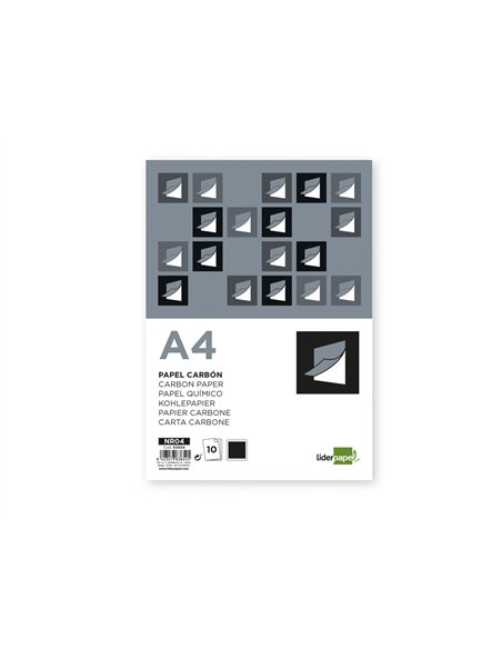 Papier carbone liderpapel film noir format a4 boîte de 10 feuilles.