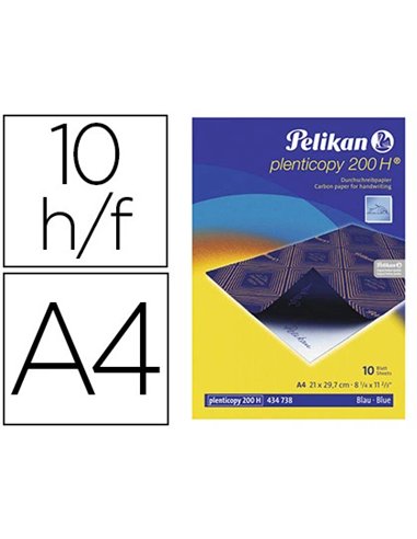 Papier carbone pelikan a4 210x297mm écriture manuscrite pochette 10 feuilles.