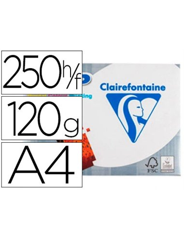 Papier clairefontaine multifonction laser couleur dcp a4 120g/m2 blanc satiné parfaite opacité 250 feuilles.