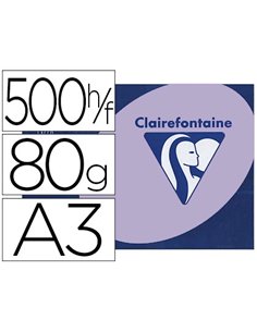 Papier couleur clairefontaine trophée multifonction a3 80g/m2 couleurs vives lilas paquet 500 feuilles.
