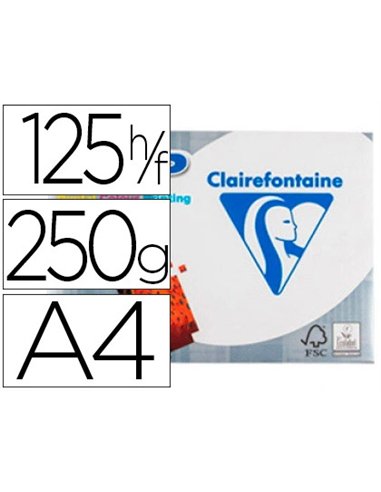 Papier clairefontaine multifonction laser couleur dcp a4 250g/m2 blanc satiné parfaite opacité 125 feuilles.