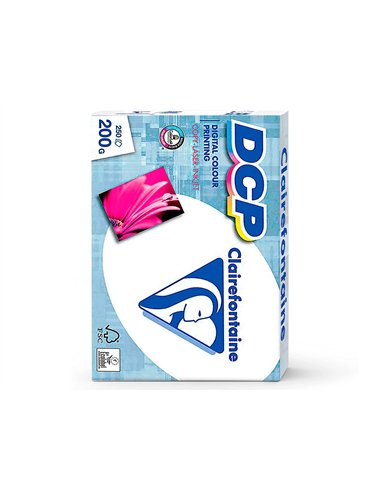 Papier clairefontaine multifonction laser couleur dcp a4 200g/m2 coloris blanc satine - ramette de 250.
