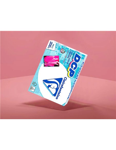 Papier clairefontaine multifonction laser couleur dcp a4 200g/m2 coloris blanc satine - ramette de 250.