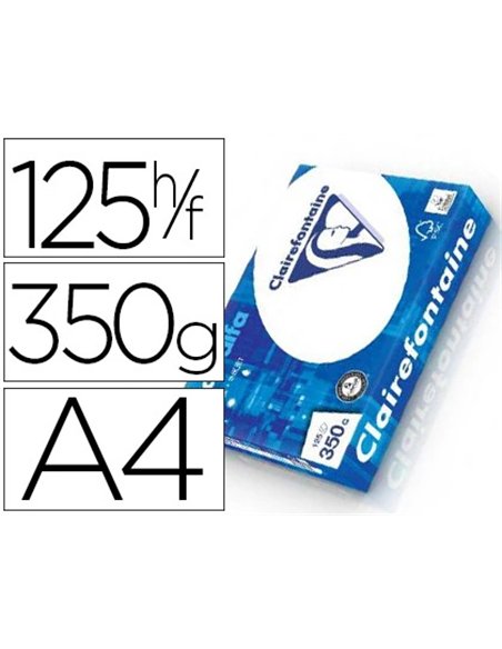Papier clairefontaine clairalfa extra blanc a4 350g/m2 blancheur 170 opacité 93 rigidité 135 toucher satiné 125 feuilles.