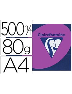 Papier couleur clairefontaine trophée multifonction a4 80g/m2 couleurs intenses violine paquet 500 feuilles.