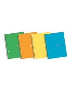 Cahier européen Enri A5+ - Couverture extra-rigide - Spirale résistante - 140 feuilles de papier de haute qualité - Format 5x5 -