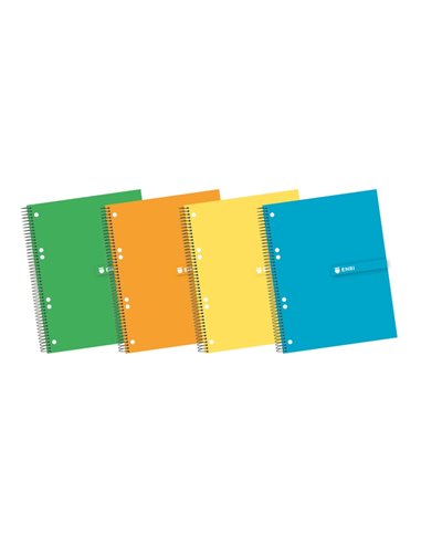 Cahier européen Enri A5+ - Couverture extra-rigide - Spirale résistante - 140 feuilles de papier de haute qualité - Format 5x5 -