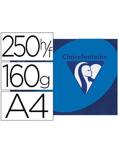 Papier couleur clairefontaine trophée multifonction a4 160g/m2 couleurs intenses bleu turquoise paquet 250 feuilles.