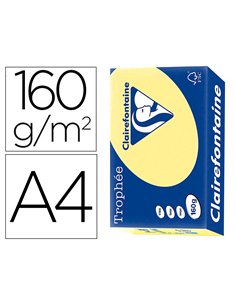 Papier clairefontaine multifonction laser couleur trophe a4 160g/m2 jonquille parfaite opacite paquet 250.