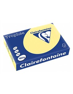 Papier clairefontaine multifonction laser couleur trophe a4 160g/m2 jonquille parfaite opacite paquet 250. 2