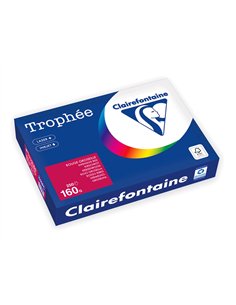 Ramette clairefontaine papier couleur a4 160g 250 feuilles coloris intense rouge.