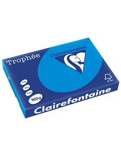 Papier clairefontaine multifonction laser couleur trophe a3 160g/m2 turquoise parfaite opacite paquet 250. 2