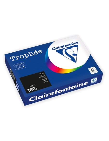 Ramette clairefontaine papier 250 feuilles a4 160g 21x29 cm coloris noir.