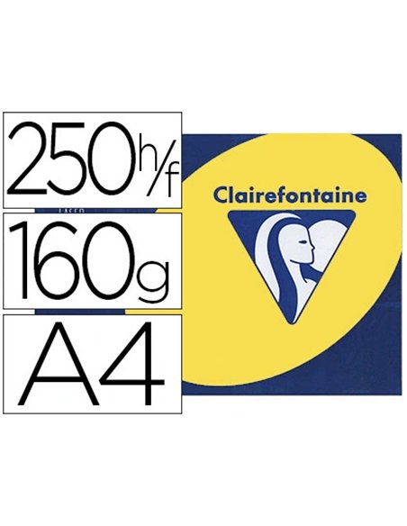 Papier couleur clairefontaine trophée multifonction a4 160g/m2 couleurs intenses jaune soleil paquet 250 feuillles.
