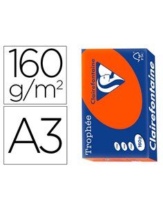 Papier clairefontaine multifonction laser couleur trophe a3 160g/m2 rouge parfaite opacite paquet 250.