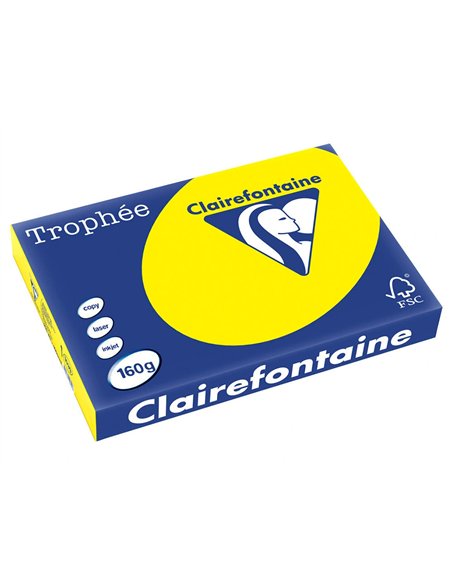Papier clairefontaine multifonction laser couleur trophe a3 160g/m2 soleil parfaite opacite paquet 250.