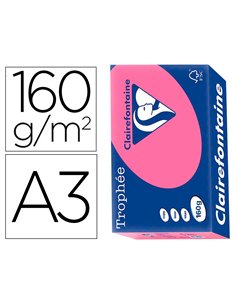 Papier clairefontaine multifonction laser couleur trophe a3 160g/m2 fuschia parfaite opacite paquet 250.