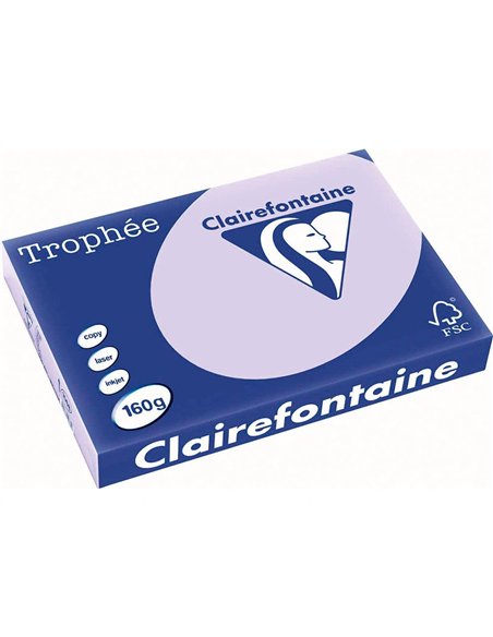 Papier clairefontaine multifonction couleur laser trophe a3 160g/m2 lilas parfaite opacite paquet 250.
