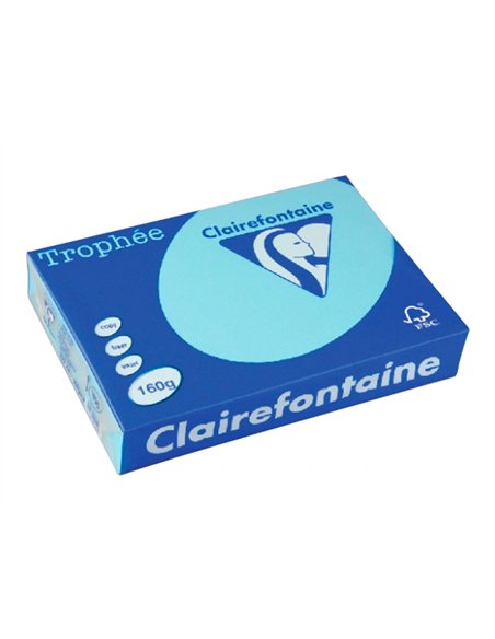 Papier clairefontaine multifonction laser couleur trophe a4 160g/m2 alizee bleu parfaite opacite paquet 250.