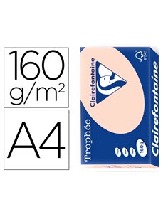 Papier clairefontaine multifonction laser couleur trophe a4 160g/m2 saumon parfaite opacite paquet 250.
