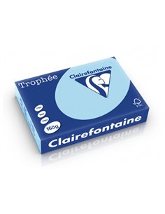 Papier clairefontaine multifonction laser couleur trophe a4 160g/m2 bleu vif parfaite opacite paquet 500. 2