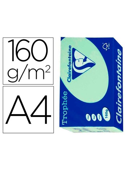 Papier clairefontaine multifonction laser couleur trophe a4 160g /m2 vert golf parfaite opacite paquet 250.