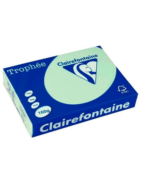 Papier clairefontaine multifonction laser couleur trophe a4 160g /m2 vert golf parfaite opacite paquet 250.
