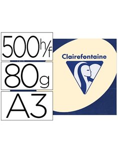 Papier couleur clairefontaine trophée multifonction a3 80g/m2 couleurs vives ivoire paquet 500 feuilles.