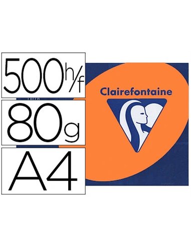 Papier couleur clairefontaine trophée multifonction a4 80g/m2 couleurs intenses orange vif paquet 500 feuilles.