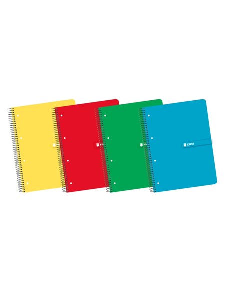 Cahier européen Enri A4+ - Couverture rigide - Spirale - 80 feuilles - Grille 5x5 - Couleurs assorties