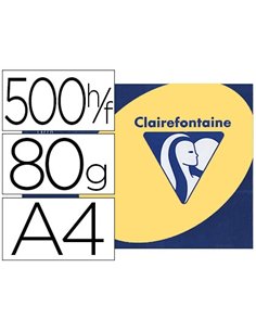 Papier couleur clairefontaine trophée multifonction a4 80g/m2 couleurs vives bouton d'or paquet 500 feuilles.