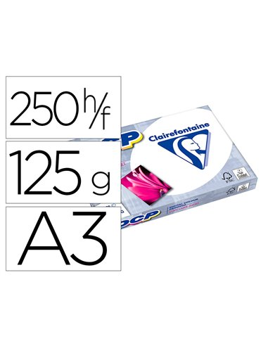 Papier clairefontaine multifonction laser couleur dcp sr a3+ dcp 250g m2 blanc paquet 125 feuilles.