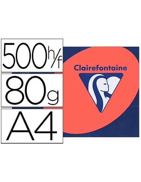 Papier couleur clairefontaine trophée multifonction a4 80g/m2 couleurs intenses rouge cardinal paquet 500 feuilles.