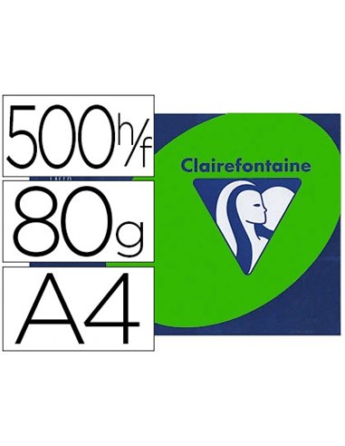 Papier couleur clairefontaine trophée multifonction a4 80g/m2 couleurs intenses vert menthe paquet 500 feuilles.