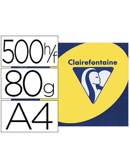 Papier couleur clairefontaine trophée multifonction a4 80g/m2 couleurs intenses jaune soleil paquet 500 feuilles.