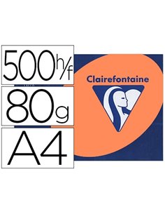Papier couleur clairefontaine trophée multifonction a4 80g/m2 couleurs vives clémentine paquet 500 feuilles.